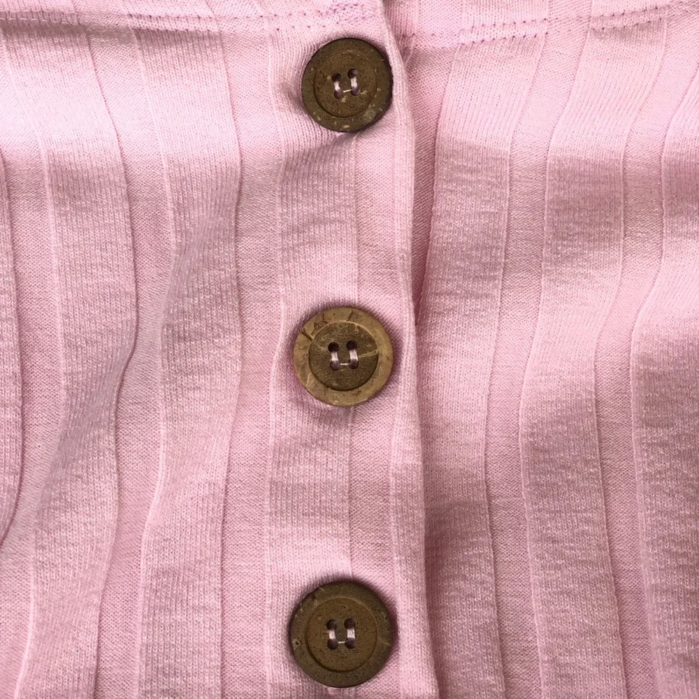 FREE PEOPLE 3/4 sleeve button down top light pink NWT
